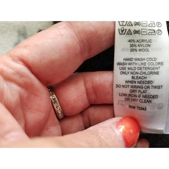 CYNTHIA ROWLEY Merino Wool Blend TurtleNeck Tie Sides Charcoal Sweater Top Sz XS - Picture 10 of 10